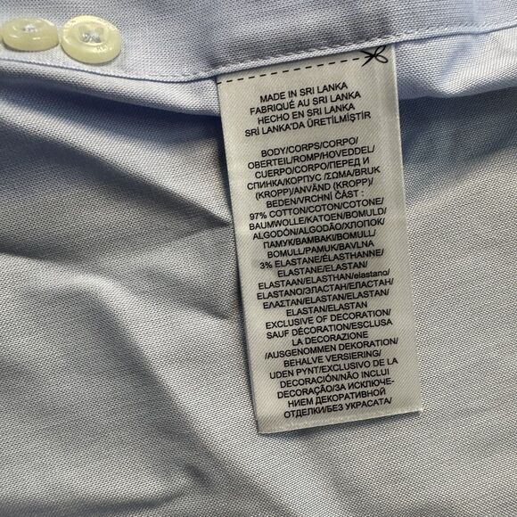 Mens NWT Lauren Ralph Lauren Classic Fit Stretch Blue Large Button Down Shirt - Picture 9 of 9